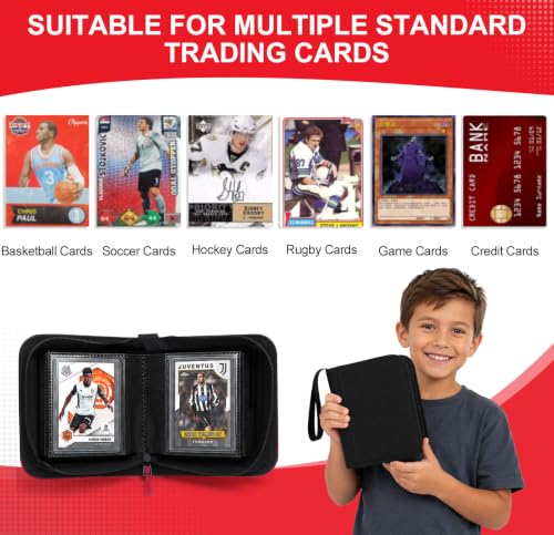 Mini 1 Pocket Card Binder Black - Upgraded Widened Pages & Spine