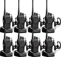Black 8-Pack Walkie Talkies for Adults Long Range Two-Way Radios Rechargeable