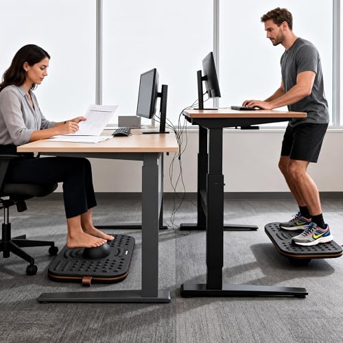 ERGO COLLECT 2-in-1 Standing Desk Balance Board & Foot Mat, Black