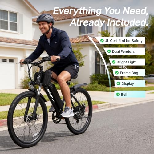 Hoverfly 26 Inch Matt Black Electric Bike 750W Motor 20-40 Mile Range Adults