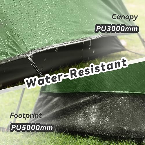 Forceatt 3-Person Green Waterproof Lightweight Camping Tent for Outdoor Hiking