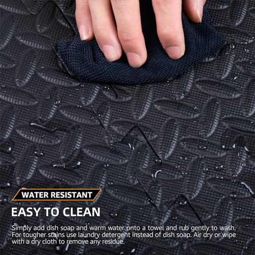 Black 24 Pack Extra Thick Interlocking Foam Floor Tiles for Gym & Play Area