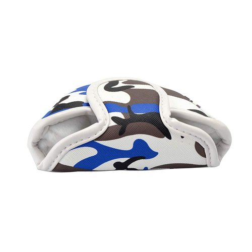 PLUSKER Camo Golf Club Half Mallet Putter Cover - Magnetic Blue Synthetic Leather Headcovers, Waterproof Tactical Protector for Golf Course Travel