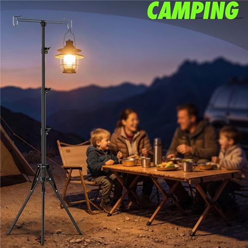 Telescopic Height Adjustable Camping Lantern Tripod Stand - 5ft 1 Inch
