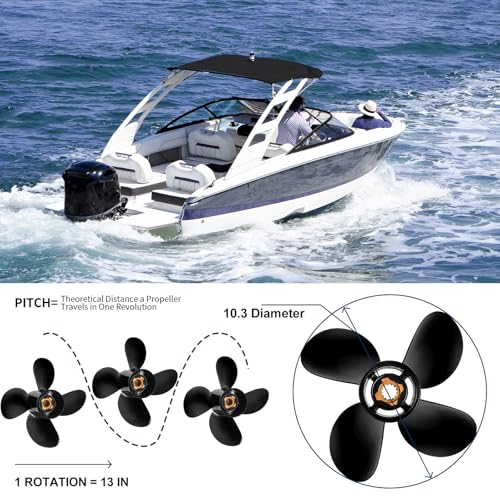 Boat Propeller for Mercury 30-60HP 13 Pitch 10.3 Diameter 4-Blade RH