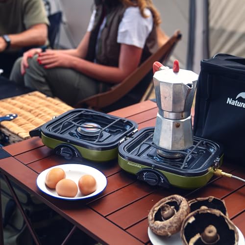 Propane Gas Camping Stove 2 Burner Folding with Storage Bag - Green