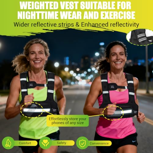 Black Adjustable Weighted Vest for Women, 6-12lb U-Shaped Fitness Vest