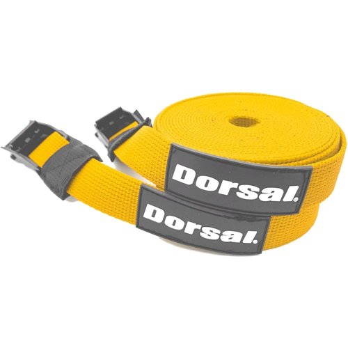 DORSAL Surfboard Tie Down Straps - 15 Ft Roof Rack for Surf, Kayak, SUP, Black 2 Pack