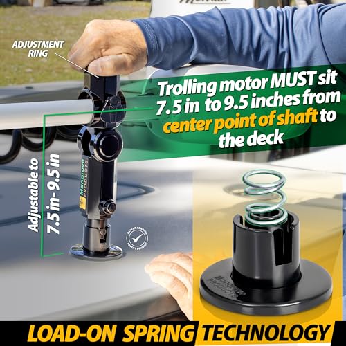 Gen3 Adjustable Trolling Motor Stabilizer - Gloss Black, No Drilling, Shock Absorber Support