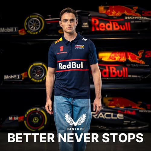Castore Oracle Men’s Red Bull Racing F1 Polo Shirt Medium - Official Team Driver Apparel