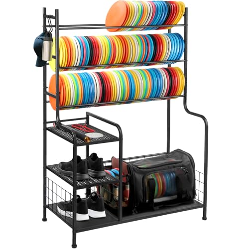 Heavy-Duty Disc Golf Storage Rack for 140+ Discs & Sports Gear