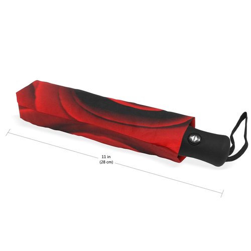 FORMRS Compact Travel Umbrella Red Rose Auto Open Close Umbrella Windproof Anti-UV