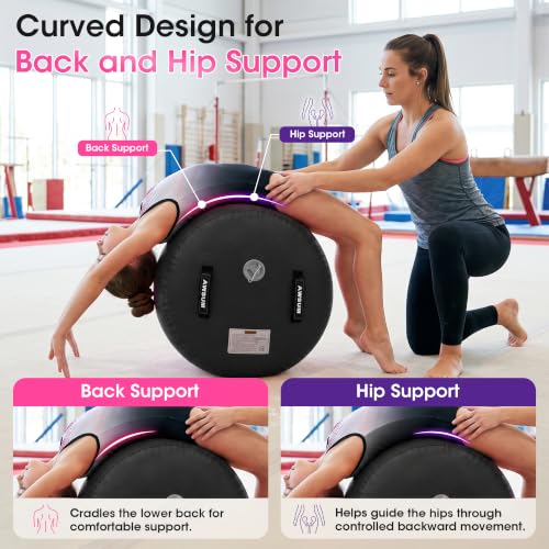AWSUM Gymnastics Air Barrel for Back Handspring & Walkover - Black, 47.2" L x 29.5" Diameter