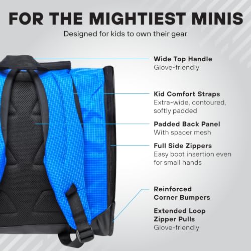 Kids Ski Boot Backpack - Speed Star 35L Snowboard Gear Bag - Blue Light Blue