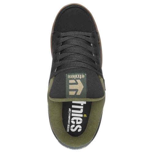 Etnies Kingpin Men's Skateboarding Shoe Classic Puffy Sustainable, Comfortable & Durable Footwear with Die-Cut EVA Insole - Black/Green/Gum - 9.5