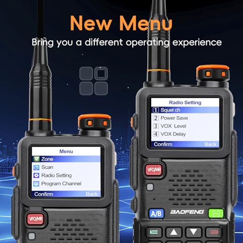 BAOFENG BF-5RH PRO GPS/APRS 10W Ham Handheld Radio with 18.88'' Tactical Antenna - Dual Band, NOAA Weather, Long Range Two-Way Walkie Talkie 2 Pack
