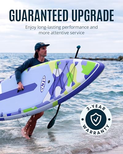 ZLX Inflatable Paddle Board 11'6" x 33" Stable & Fast with Purple Camo Variation