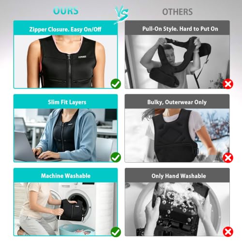 FITVANCE Adjustable Weighted Vest for Women Men 1-10 LBS Black Fitness Gear