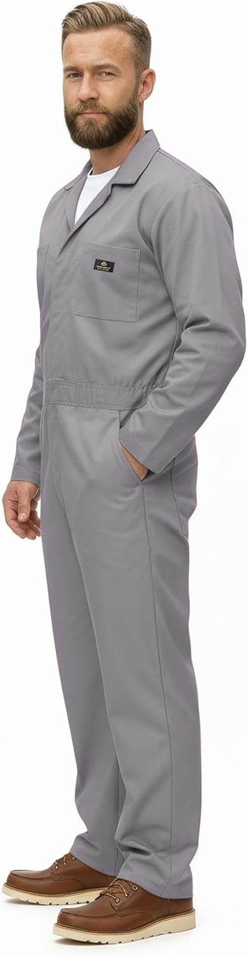 Natural Uniforms Men's Long Sleeve Zip-Up Twill Coverall - Stain & Wrinkle Resistant