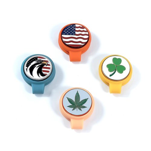 Golf Hat Clips, Stronger Magnetic Hat Clip & Travel Clip, Silicone Magnetic Cable Ties, Magnetic Bookmarks Set, Hat Clips Set For Golf Hats Caps Visors, Ideal Golf Gift, Bookish Gift (4-Pack)