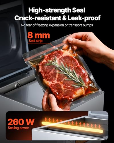 VEVOR Chamber Vacuum Sealer 120W Silver - Commercial Food & Meat Packaging Machine