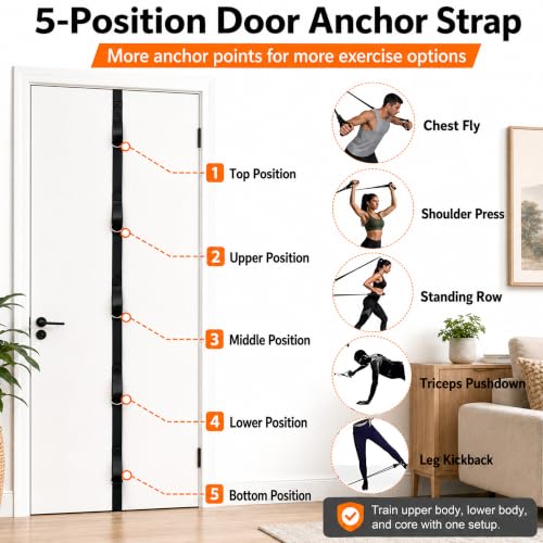 Full Body Resistance Bands Set with Handles, Door Anchor & Accessories for Home Workout