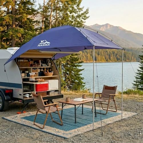 Hasika Waterproof SUV Tailgate Tent & Car Awning - Primary, Large Sun Shade, Universal Fit