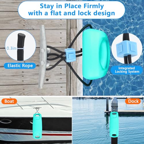 2 Pack 22 Inch Boat Fenders for Docking - EVA Impact Bumpers with Locking Rope, Ideal for Yachts, Pontoon, Jet Ski, PWC, Grey/Black/Blue