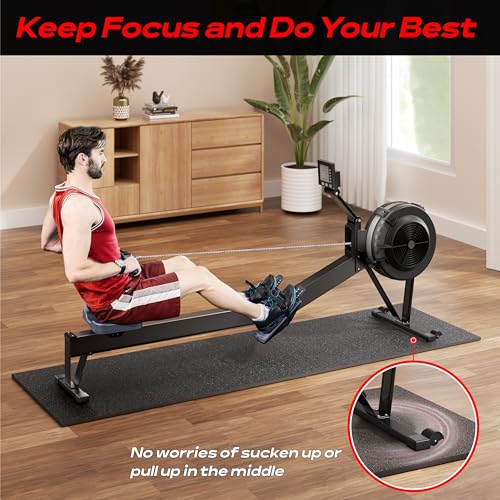 Crostice 30x102 Inch Black Bike Mat for Peloton & Exercise Bikes, 6mm Floor Protector