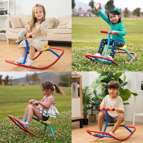 Kids Indoor Rocking Seesaw with Wide Base - Safe Toddler Balance & Motor Skill Toy