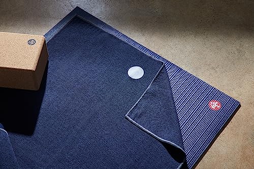 Manduka Yogitoes Hot Yoga Mat Towel Midnight 71 x 24 in - Non-Slip, Sweat-Absorbent
