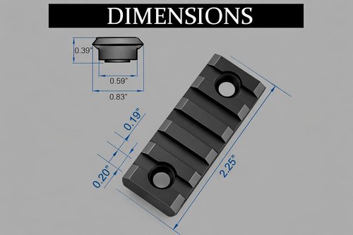 Gotical 5 Slots Aluminum KeyMod Rail Section - Durable Picatinny Rail for Enhanced Accessory Mounting