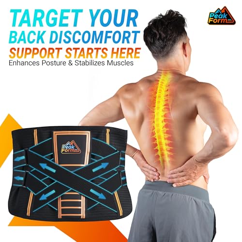 Peak Form L/XL Back Support Brace with Hot Cold Therapy for Lumbar Relief
