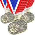 Remuuly 100 Pcs Cross Country Medal Set with Neck Ribbons, 2'' Gold Trophies - Style 1