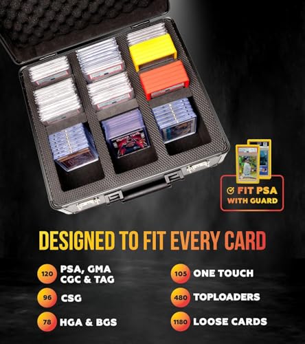 Black Slab Card Storage Box for Graded Sports & Trading Cards TSA Lock
