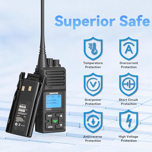 SAMCOM FPCN30A 1 Pack Long Range Two Way Radios with Earpiece & Charger
