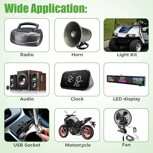 10L0L Golf Cart Voltage Reducer 36V-48V to 12V 30A 350W with Variation 30V-60V (Blue)