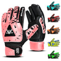 Youth Goalkeeper Gloves Neon Pink Size 5 for Kids 9-12 - Support Grip Football Glove