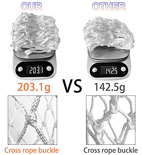 10 Pcs Heavy Duty Outdoor Basketball Nets - All Weather, Anti-Whip, Standard 12 Loops