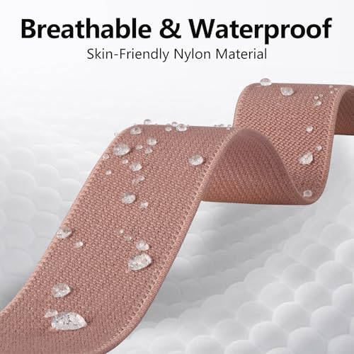 Water-Resistant Nylon Sport Bands for Fitbit Versa 4 & Sense 2 - 6 Pack, Black Pink Red Apricot