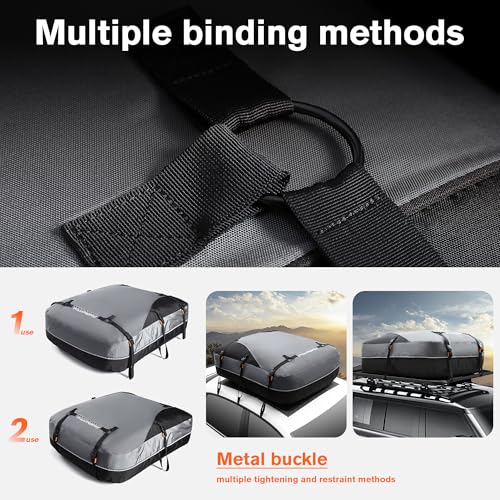 Waterproof Rooftop Cargo Carrier Bag 21 Cu Ft Universal Fit with Anti-Slip Mat