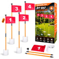 4-Pack Orange Golf Flagstick Set with Double-Sided Number Flags and Putting Hole Cup for Backyard Practice