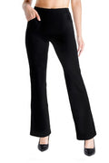 Yogipace Women’s Flare Yoga Dress Pants with 27"–37" Inseams, Black – 2 Front + 2 Rear Pockets, 31" Inseam (Regular)