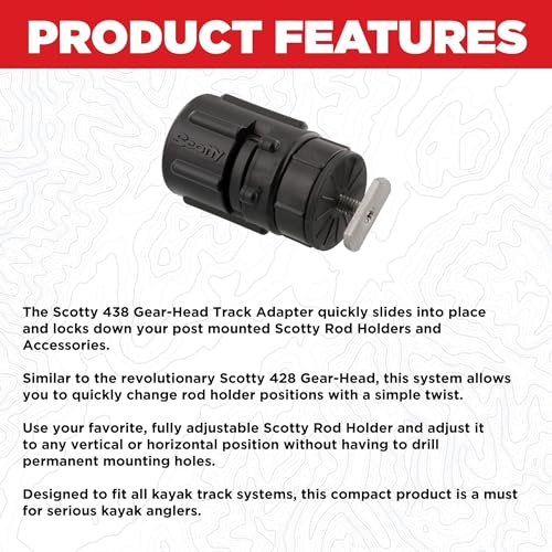Kayak Track Mount Adapter for Scotty Rod Holders - Gear-Head System