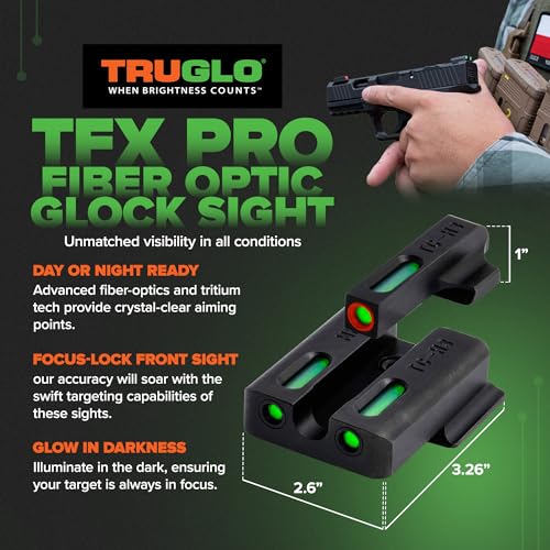 Truglo TFX PRO Handgun Sight for Smith & Wesson M&P - Glowing Night & Combat Sight
