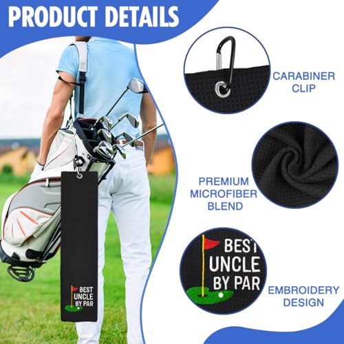 Golf Towels Microfiber Embroidered Uncle Retirement Gift Black 7