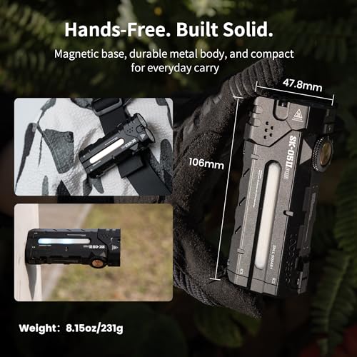 LOOP GEAR SK05 Pro 2 Black High-Lumen EDC Flashlight 5000LM, 410M Beam