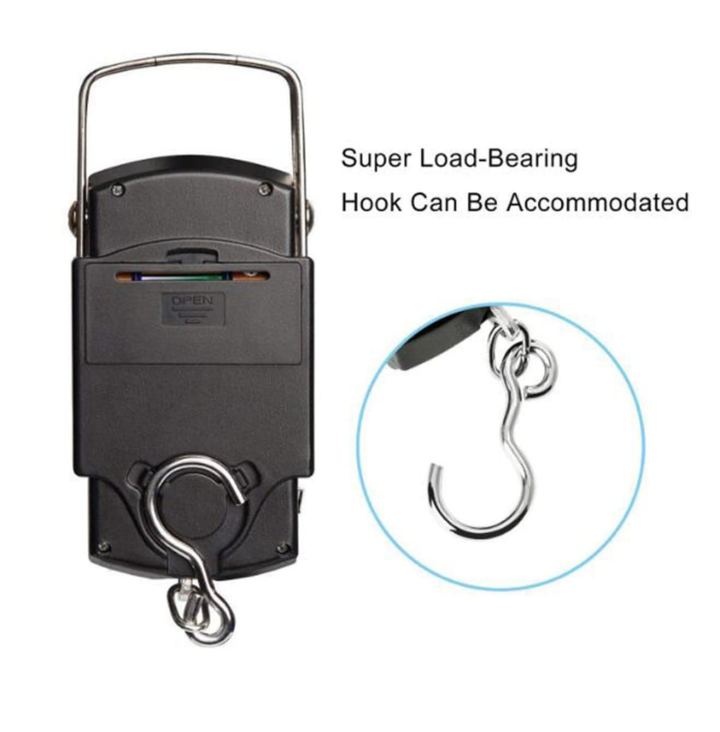 TXY Portable LCD Fish Scale - 50kg/110lb Capacity with 1m Ruler Tape for Accurate Weighing