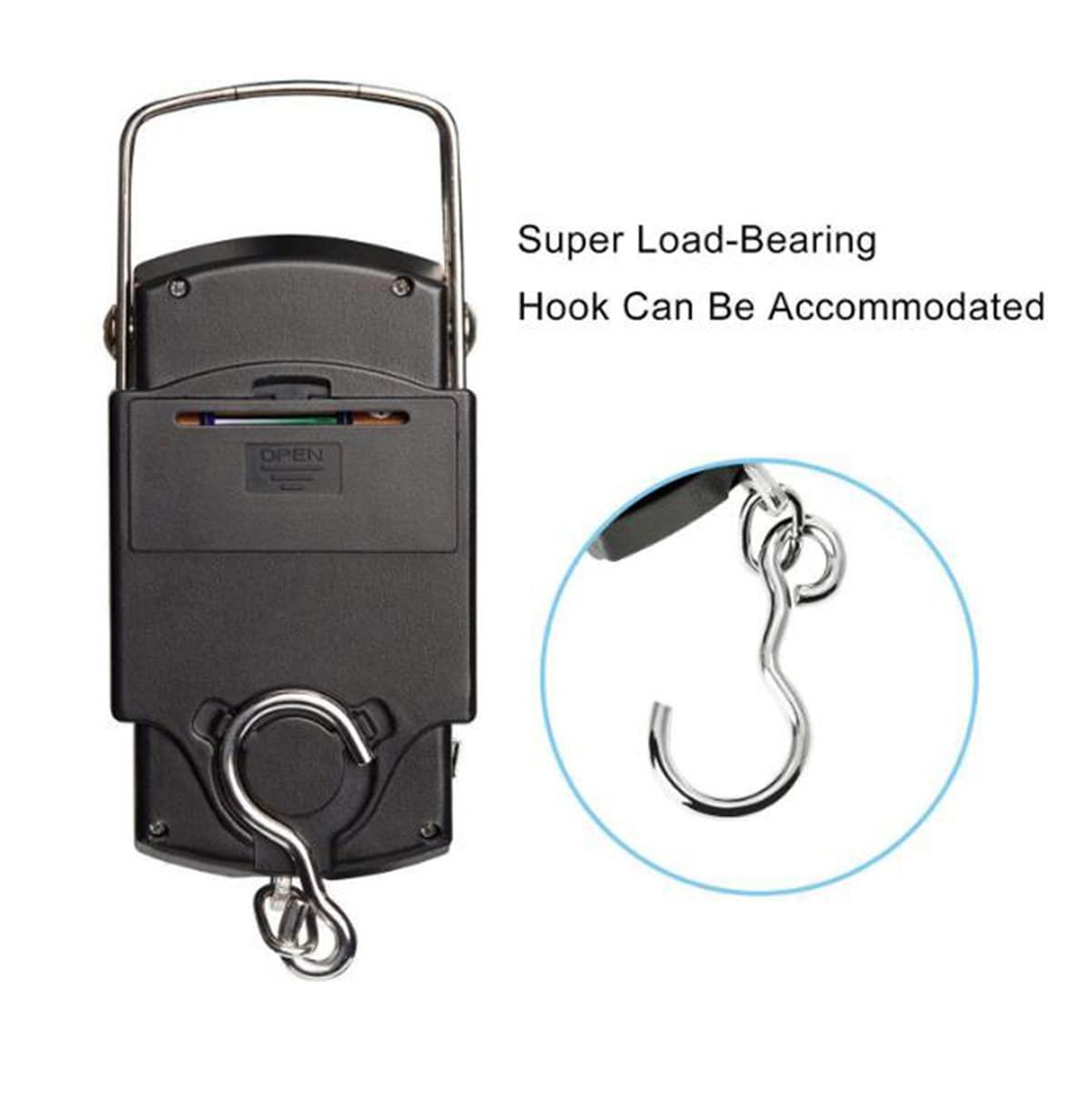 TXY Portable LCD Fish Scale - 50kg/110lb Capacity with 1m Ruler Tape for Accurate Weighing