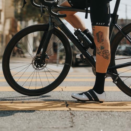 Unisex Cycling Shoes with Velcro Closure - Black 9.5